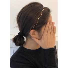 Metal Headbands for Women Trendy Gold Head Band for Teen Girls Cute Women Headbands for Hair Fashion Designer Hair Accessories 2PCS Elastic Hair Bands for Women's Hair, Silver & Gold