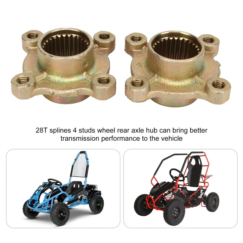 2pcs Wheel Rear Axle Hub 28 Tooth Spline 4 Stud