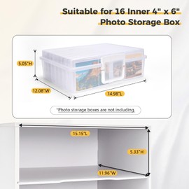 SANFURNEY Storage Rack for Large Photo Keeper Boxes (Holds 3) – Fits Box Sets with 16 Inner 4" x 6" Photo Cases – 3-Tier Craft Organizer Shelf (Rack Only, Boxes Not Included)