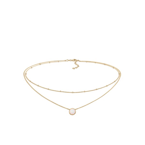 Elli Women's Choker Ball Layer Trend with Synthetic Opal in