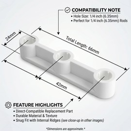 End Cap Replacement Compatible with Rubbermaid FreeSlide Protector, Durable Plastic End Caps Prevent Hangers Sliding Off, Cover Exposed Wire Ends, Home Organization Accessory