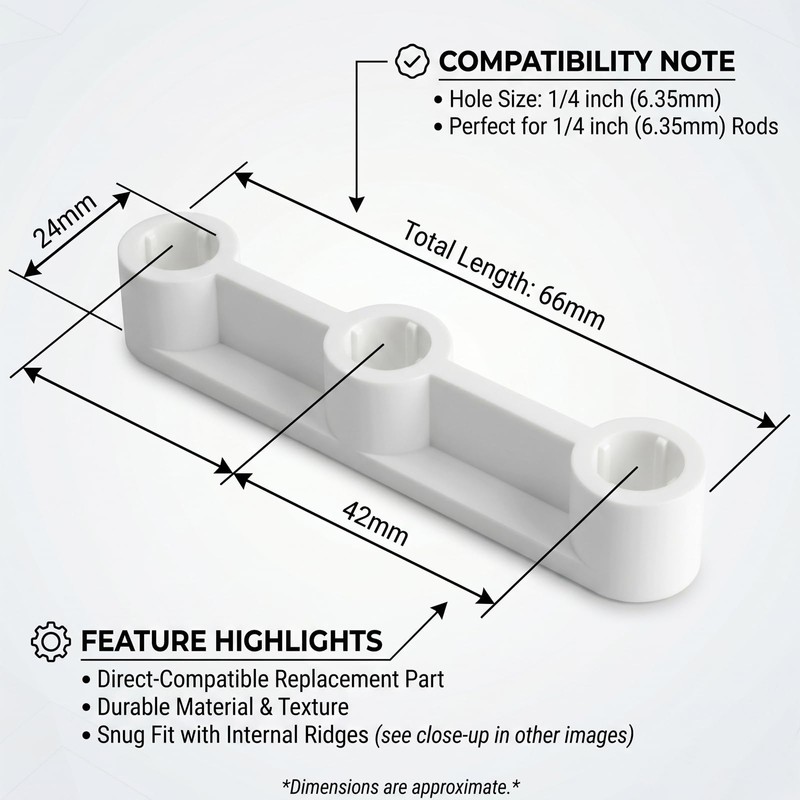 End Cap Replacement Compatible with Rubbermaid FreeSlide Protector, Durable Plastic