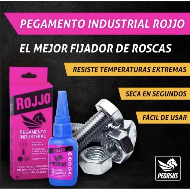 Pegasus Pegamento, Pegamento Industrial, Pegamento Transparente, Cianocrilato, Fijador de Roscas