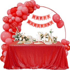 Sequin Tablecloth Rectangular Red 50X80 inch Glittering Shimmer Tablecloth for Wedding Baby Shower Birthday Party Dinners Sparkly Tablecloth