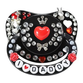 CutiePlusU Adult Sized Pacifier Dummy for Adult-Big Shield DIY Handmade-I Love Daddy