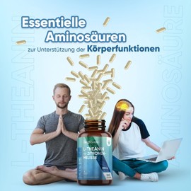 L-Theanine Amino Acid 400 mg - 180 Vegan Capsules for 6 Months Supply - Made without GMO and No Magnesium Stearate - Gluten Free & Natural Ingredients - Amino Acid L-Theanine - WeightWorld