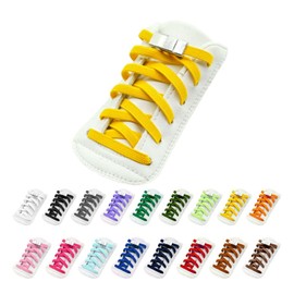 Alaka Shoelaces, No Tie, Stylish, Elastic Laces, Flat Laces, No Tie Shoelaces, Stretchable, 17 Colors, No Unravel, Metal Fittings, Sneakers, One Point of Tie, yellow