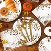 AnyDesign 150Pcs Fall Party Supplies Kit Pumpkin Floral Paper Plates