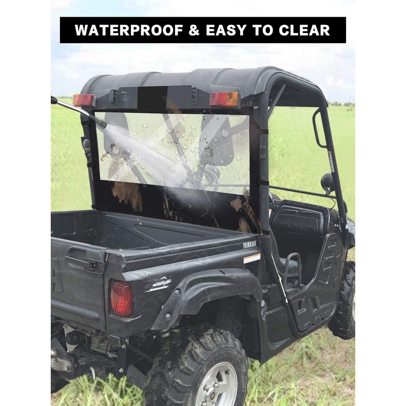 ZIDIYORUO Soft Rear Windshield for Yamaha Rhino & Massimo UTVs