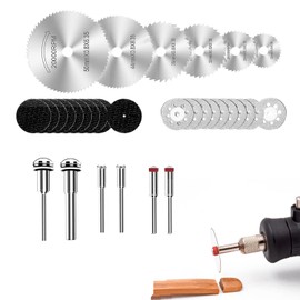 32Pcs Rotary Tool Accessories, Metal Cutting Disc For Drill, High-Speed Steel Rotary Drill Saw Blades Set With Mandrel, For Precision Cutting Of Plastic, Wood, Plastic