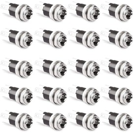CLDIY 2.5 mm DC Power Jack Socket Panel Mount DC Power Jack Socket Panel Mount Connection Pack of 20