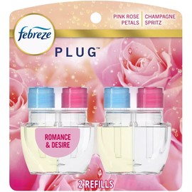 Generic Febreze Plug with Fade Defy Technology Air Freshener - New Limited Edition - (2) of 0.87 fl oz Refills (Romance & Desire), Clear
