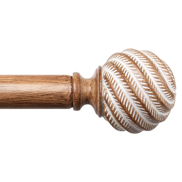 TONIAL 1 Inch Wood Curtain Rods for Windows 66 to