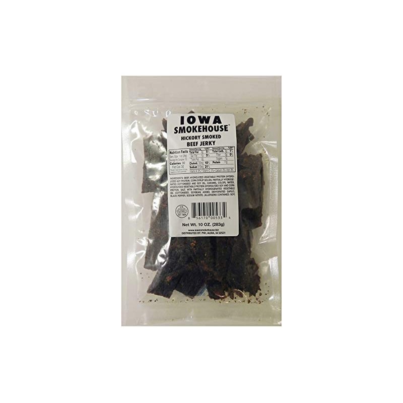 IOWA SMOKEHOUSE Beef Jerky, 10 Oz (10 oz, Hickory Smoked)
