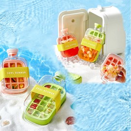 2 In 1 Silicone Ice Cube Tray Bottle - Reusable Ice Cube Mold for Freezer, Perfect Ice Trays for Water and Iced Beverages, Fun Ice Cups for Cube Lovers（White 500ml)