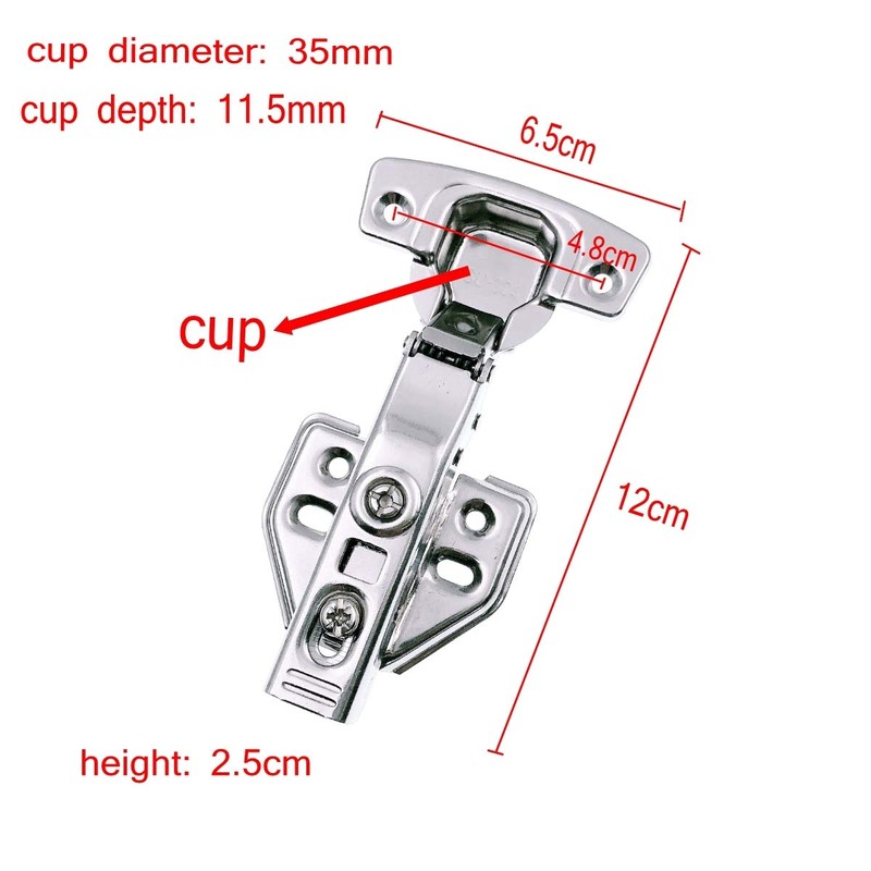 JZK 6 x Pot Hinges Cupboard Hinges 35 mm 110