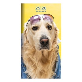 TF PUBLISHING 2025-2026 Sup Dog 2-Year Small Monthly Pocket Planner - 2-Page Large Calendar Grid and Lined Notes Section in Back - Monthly Day Planner for Purse - 3.5" x 6.5"