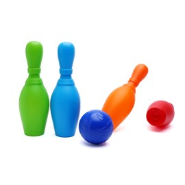Toyland® 12 Piece Colourful Kids Bowling Set - 9 Pins, 2 Round Balls & 1 Holder - Indoor/Outdoor Toy - Family Garden Games