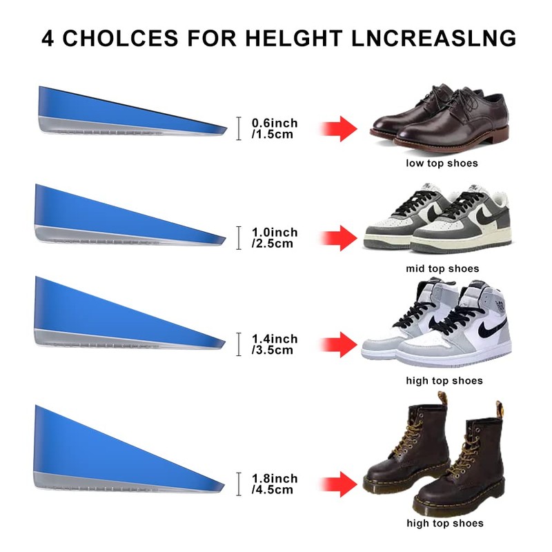Correct-Position Height Increase Insoles, Heel Cushion Inserts, Heel Lift Inserts