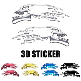 Goods Land GD-STDKR-BL Universal 3D Sticker Skull Skull Motorcycle Tank 3D Decal Sticker for Cars Cars Cool Stylish Plated