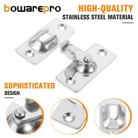 BOWAREPRO Set of 2 Sliding Barn Door Latch 90 Degree Right Angle Door Lock with 8 Screws Stainless Steel Right Angle Deadbolt Lock Door Buckle for Door and Window Sliding Door (Silver)