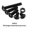 Set of 320 M5 Screws Set, Rounded Head Hex Screws