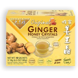Prince Of Peace Ginger Honey Instant Crystal Tea - 10 bags per pack - 6 packs per case.