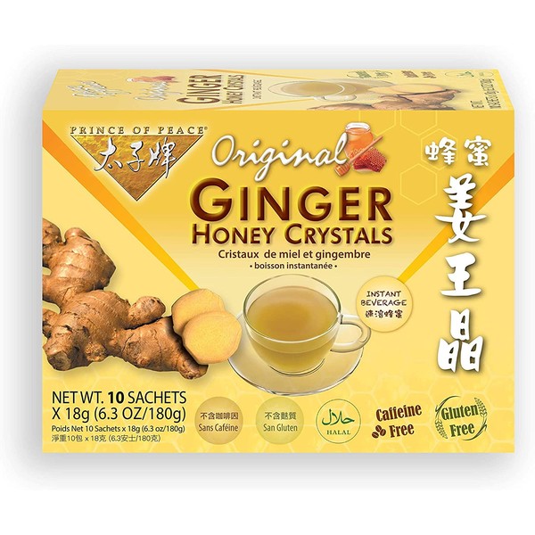 Prince Of Peace Ginger Honey Instant Crystal Tea - 10 bags per pack - 6 packs per case.
