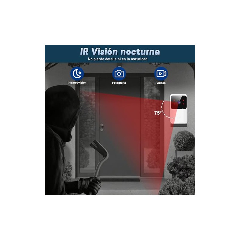Yakiter Video Timbre Inteligente, Mbre Inalambrico Exterior con Camara,Timbre Inteligente