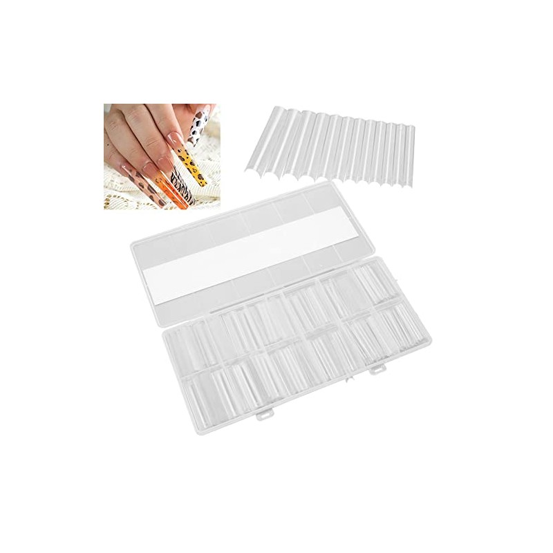 No C Curve Square Flat Nail Tips, 240 Piezas de