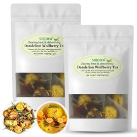Té de diente de león y baya de lobo orgánico - Té para la salud de los riñones y el hígado, Mezcla natural de siete ingredientes herbales, Bolsitas de té de diente de león y baya de lobo orgánico 120g