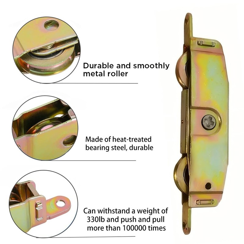 2pcs Heavy Duty Sliding Patio Door Rollers Replacements Hardware Kits,