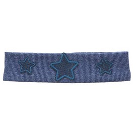 Little Girls Headwrap Ribbed Baby Headband with Three Stars - Blue