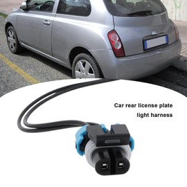 eMagTech 2pcs Car Rear Number Plate Light Harness 2pin Compatible with 03-10 Nissan Micra K12e
