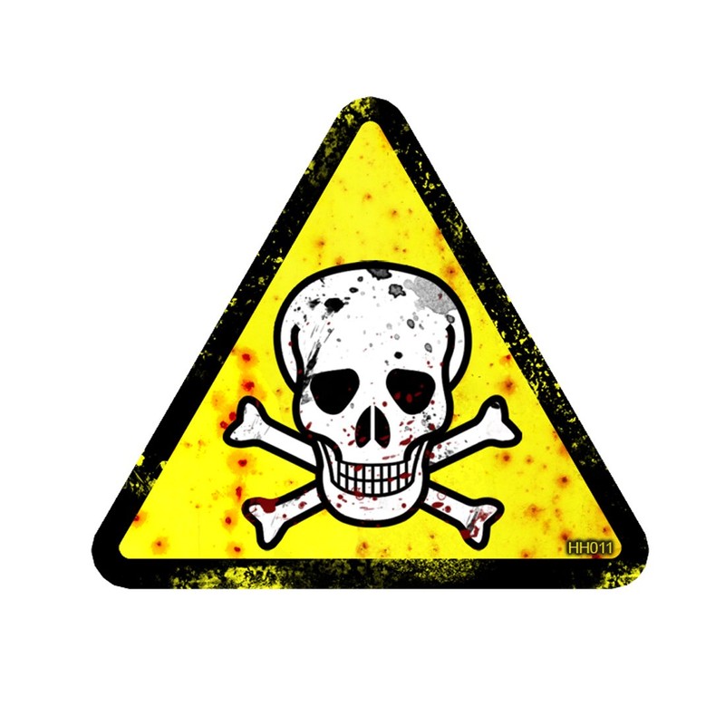 Skull Triangle Hard Hat Stickers 4 Pack #HH011
