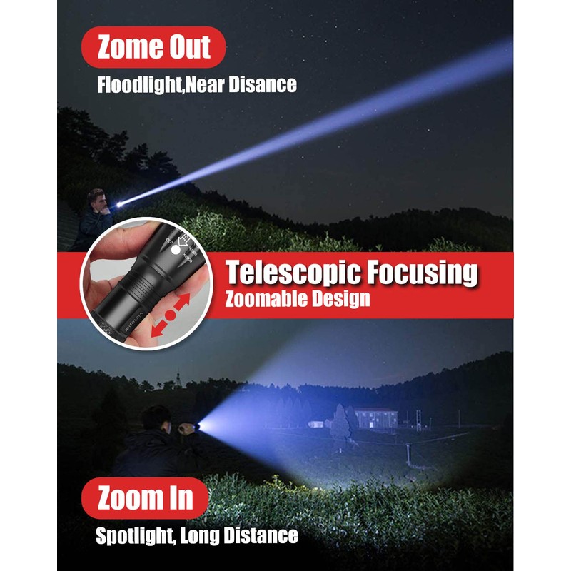 Victoper LED Flashlight 6 Pack, Bright 2000 Lumens Tactical Flashlights