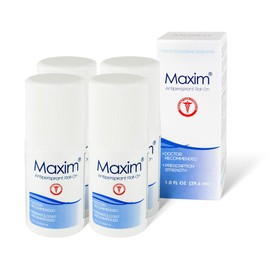 Maxim Clinical Strength Antiperspirant Deodorant for Women & Men, Anti-Sweat Deodorant, Prevent Sweat Armpits, Underarm Sweat Block Treatment, Protection to Keep Dry & Odor Free (4 Pack)
