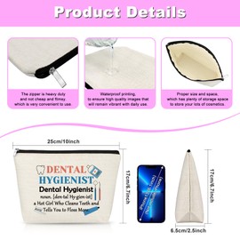 Gfhzdmf Dental Hygienist Gifts Makeup Bag Dentist Gift Dental Assistant Gifts Cosmetic Bag Dentist Graduation Gift Teeth Gifts For Female Friend Sister Dentist Appreciation Gift Travel Pouch