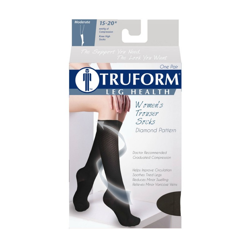 Truform Compression Socks, 15-20 Mmhg, Women's Dress Socks, Knee High