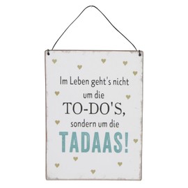 levandeo Set of 3 Metal Signs Height 20 cm Funny Sayings Green White Positive Courage Wall Picture Wall Decoration Gift