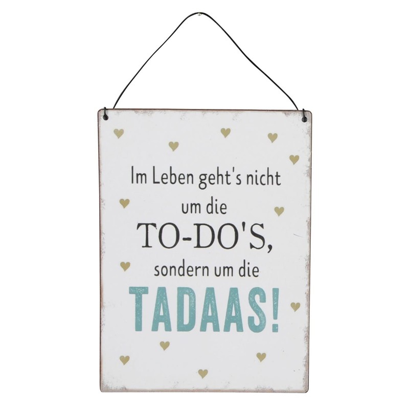 levandeo Set of 3 Metal Signs Height 20 cm Funny