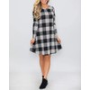 MIROL Women's Long Sleeve Plaid Color Block Casual Swing Loose