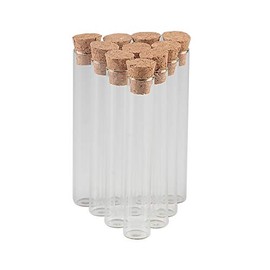 TAI DIAN 100pcs 5ml Mini Glass Bottles Pendants with Cork Stopper Small Bottle Decoration Crafts Vials Jars Gift DIY Bottles (12x75mm)