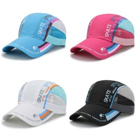 Men's or Women's Baseball Cap Summer Running Hat Quick Drying Breathable Adjustable Caps, black