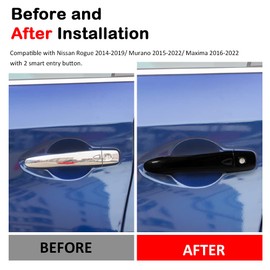 DEYTOP Door Handle Cover for Nissan Maxima 2016-2022/ Murano 2015-2022 Exterior Door Handle Covers for Nissan Rogue 2014-2019 Door Handle Protector Trim with 2 Smart Keyholes (Gloss Black)