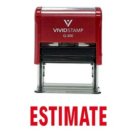 Estimate Self Inking Rubber Stamp (Red Ink) - Large 2 Pack