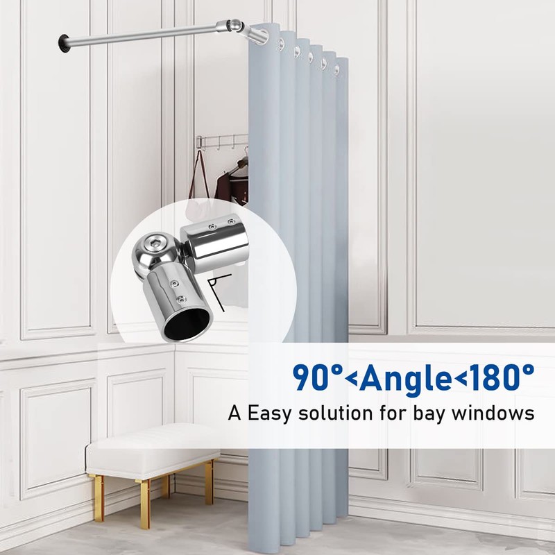 Heavy Duty Bay Window Curtain Pole Elbow Joint Kit -