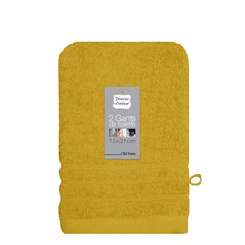 Douceur d 'Intérieur Vitamin Waschlappen, Frottee, Uni, Baumwolle, Honig, 21 x 15 cm
