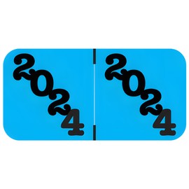 2024 Year Stickers, Doctor Stuff 2024 Chart Stickers, Blue/Black Color Coded, POS Style, USA Made Year Labels for End Tab File Folders, 500/Roll, 1 Roll, 3/4" x 1-1/2"