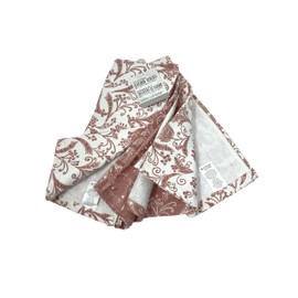 AWW GIFFTS Set of 3 Extra Large Dish Drying Kitchen Towels Linen by Bella Caronia Floral Pink Clay Artesian Design 100% Cotton Oeko-Tex | 18 x 28 inches, Gift for Cooks